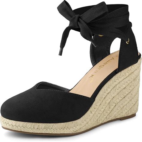 Amazon.com | Allegra K Women's Closed Toe Espadrilles Wedges Tie Up ...