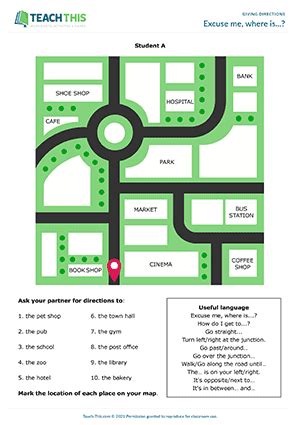 Map Directions Worksheet