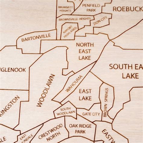 Birmingham Map Neighborhood City Art of Birmingham Alabama - Etsy