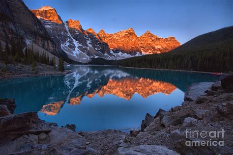 Moraine Lake Sunrise Framed By The Lakeshore Photograph by Adam Jewell ...