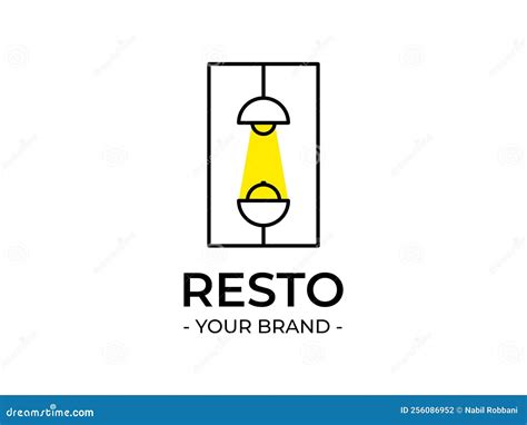 Minimalist Restaurant Logo with Outline Style Stock Vector ...