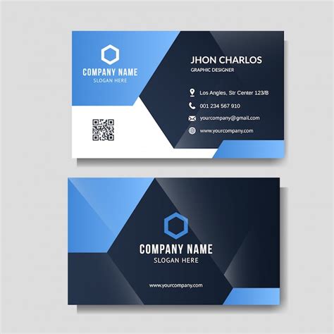 Premium Vector | Modern blue business card