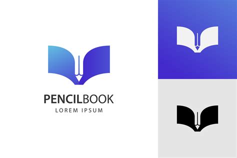 book and pencil logo design modern style vector element symbol icon ...