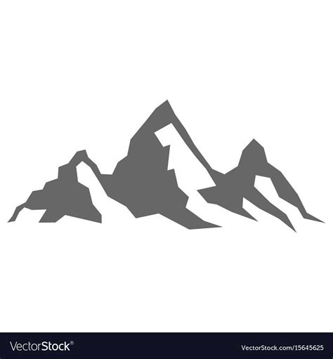 Rock mountain silhouette vector illustration isolated on white ...