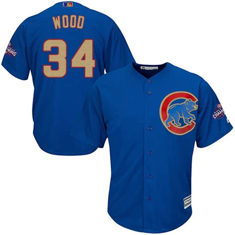 Youth Majestic Chicago Cubs #34 Kerry Wood Authentic Royal Blue 2017 ...