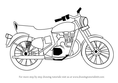 Learn How to Draw a Motorcycle (Two Wheelers) Step by Step : Drawing ...