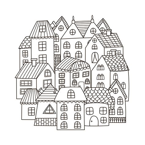 Coloring Pages Houses Home - Etsy