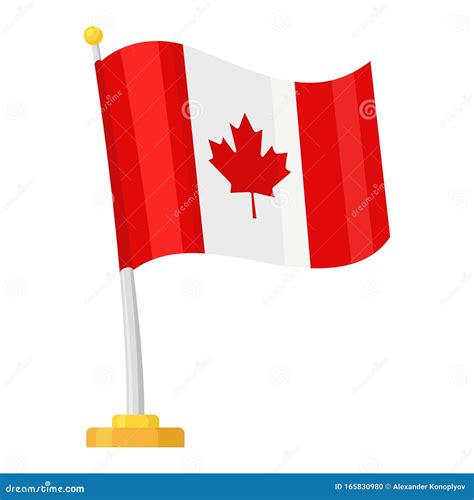 Bandera Canadiense Con Un Icono De Hoja De Arce Ilustración del Vector ...