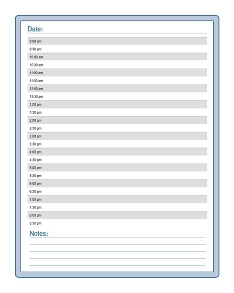 Printable Blank Daily Schedule Template – Thegreenerleithsocial.org