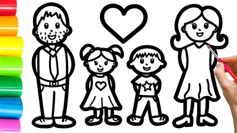 Draw A Picture Of A Happy Family For Children - YouTube