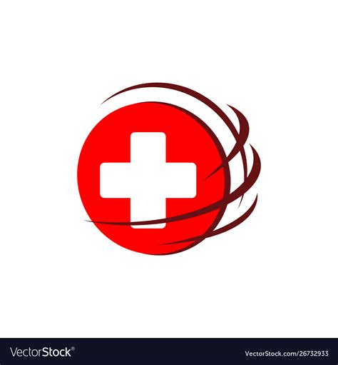 Health care red cross medical logo design Vector Image