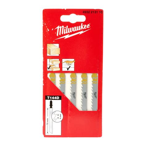 Milwaukee Jigsaw Blades - T144D (Wood Fast Cut) 5pc | Toolstation