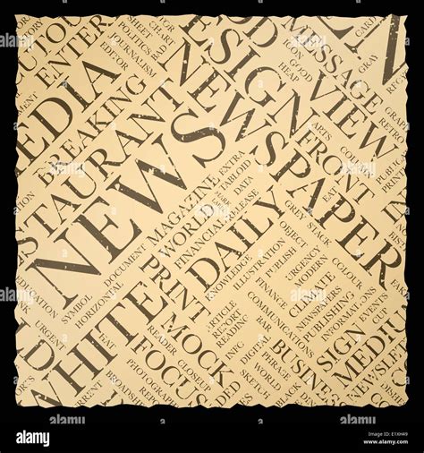 Old vintage newspaper vector background texture word cloud Stock Vector ...