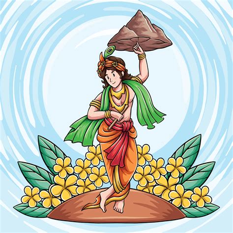 Govardhan Puja Hindu Holiday Theme 10831229 Vector Art at Vecteezy