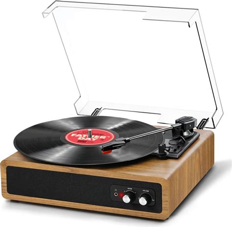 Anesky Record Player, Vintage Bluetooth Turntable with 3 Speeds (33/45 ...