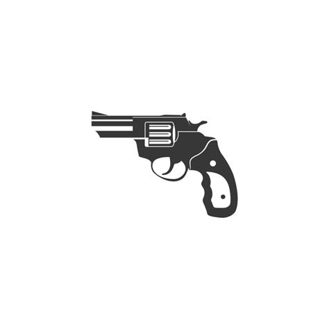 Gun revolver, handgun, shooter pistol vector icon logo design 19588054 ...