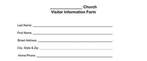 Church Visitor Form ≡ Fill Out Printable PDF Forms Online