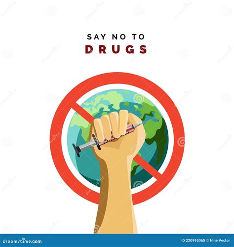 Say No To Drugs, Drug Ban Campaign Design And Negative Impacts Cartoon ...