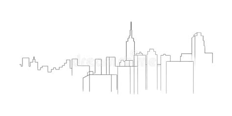 The Big City Black and White Outline Vector Illustration Stock Vector ...