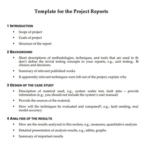 sample project report download