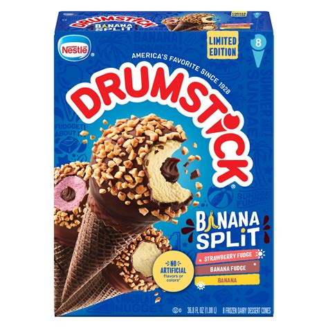 Drumstick Banana Split Ice Cream Cones Variety Pack, 8 Ct - Walmart.com