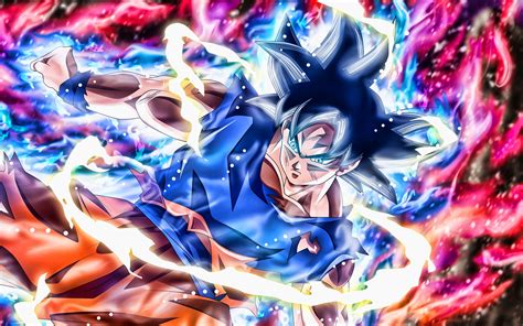 Download wallpapers 4k, DBS, Ultra Instinct Goku in fire, artwork, DBS ...