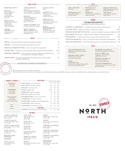 North Italia Menu | PDF | Cuisine | Foods