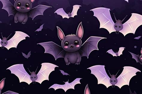 Premium AI Image | cute bat simple halloween purple and black generative ai