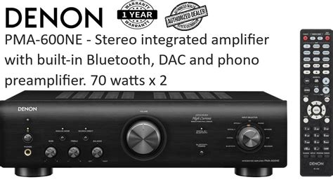 Denon PMA-600NE Stereo integrated amplifier with built-in Bluetooth ...