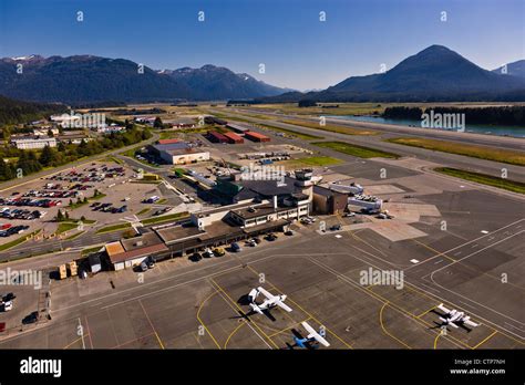 Aerial View of Juneau International Airport, Juneau, Southeast Alaska ...