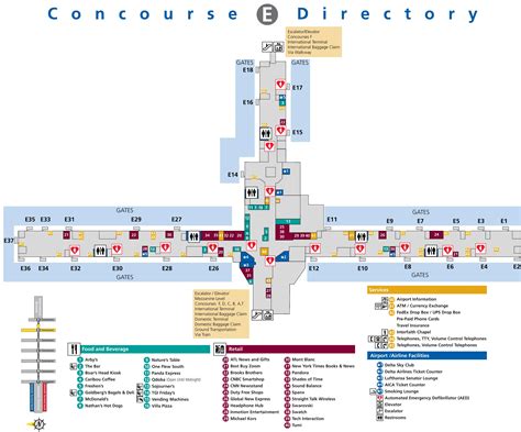 Atlanta airport terminal E map - Ontheworldmap.com