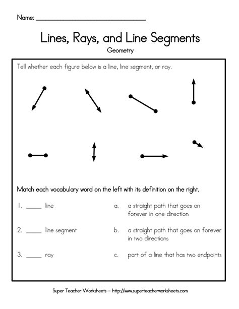 Points Line Segments Lines And Rays Worksheet Answer Key - Printable ...