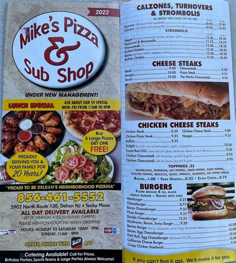 Online Menu of Mikes Pizza & Sub Shop Restaurant, Delran, New Jersey ...