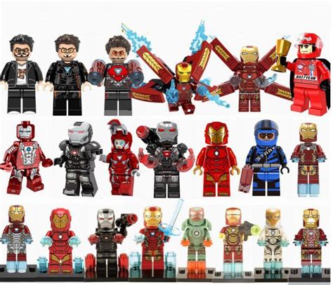 Iron Man Minifigures Compatible Toy 21pcs Iron Man Tony Stark set ...