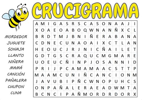 Crucigramas │ Juegos para Baby Shower para imprimir | Juegos de Baby Shower