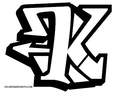 New Grafity Art Image: Graffiti alphabet letter "K"