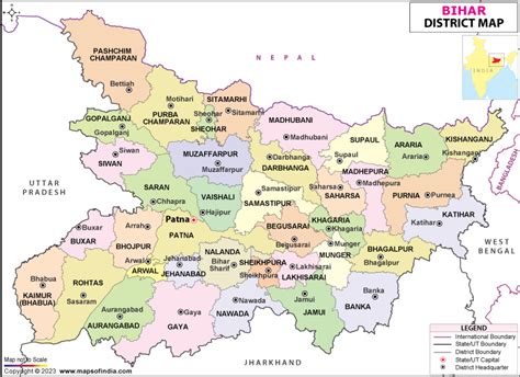 Bihar District Map, List of Districts In Bihar