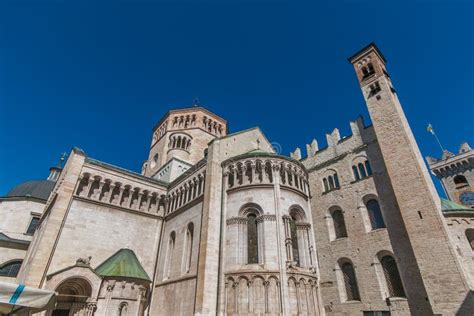 View of Romanesque Trento Cathedral or Cathedral of San Vigilio in ...