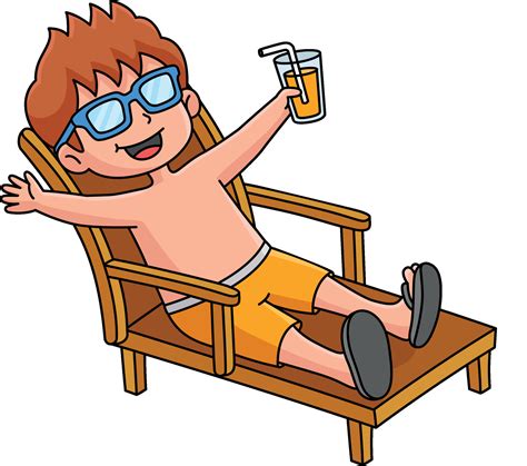 Boy Relaxing Cartoon Colored Clipart Illustration 27584268 Vector Art ...