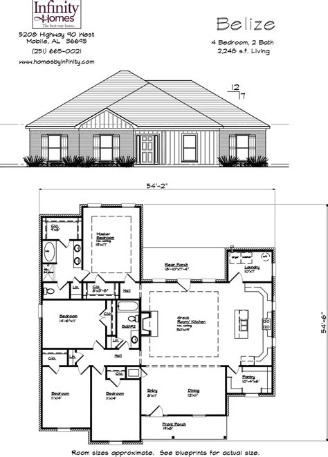 4 Bedroom House Plans | Infinity Homes |Custom Built Homes in Mobile ...