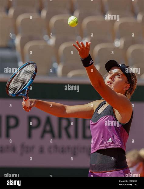 Clara BUREL (FRA) during Grand Slam French Open tennis tournament on ...