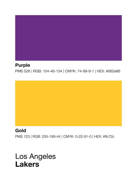 Lakers Colors Hex / Philadelphia 76ers Team Colors - HEX, RGB, CMYK ...