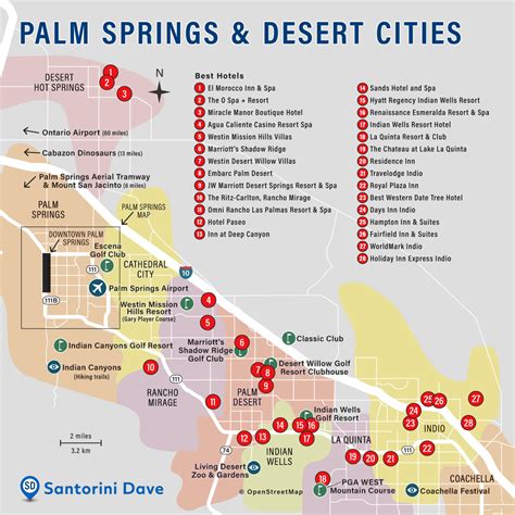 PALM SPRINGS HOTEL MAP - Downtown & Desert Cities