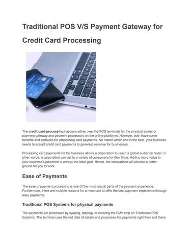 Traditional POS V/S Payment Gateway for Credit Card Processing by ...