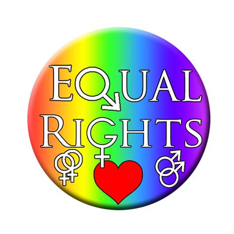 Equal Rights Rainbow Male Female Symbols Equality Button