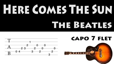 Here Comes the Sun Guitar Tab capo 7 the Beatles Chords - Chordify