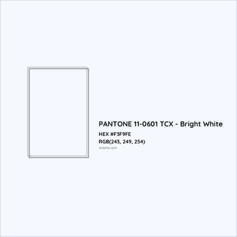 PANTONE 11-0601 TCX - Bright White Complementary or Opposite Color Name ...