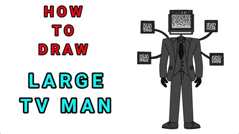 How to draw Large TV Man | Skibidi toilet | Easy step by step drawing ...