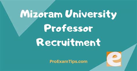 Mizoram University Professor Recruitment May 2024