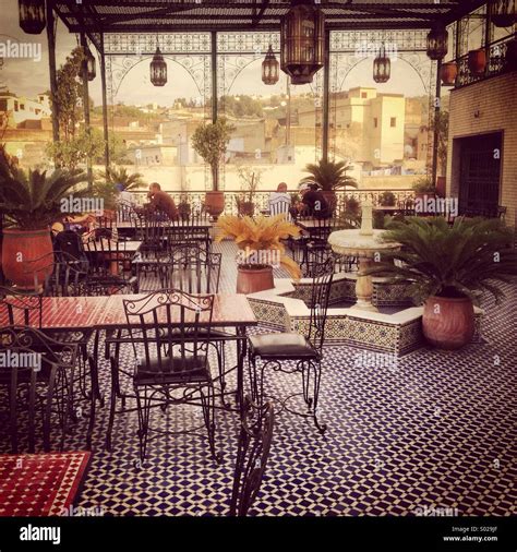 Moroccan cafe, Fez Stock Photo - Alamy